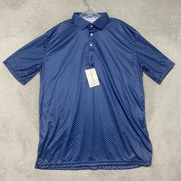 Collars Co Shirt Mens XL Blue Polo Dress Collar Performance Polyester Relaxed - Picture 2 of 10